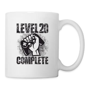 Level 20 Complete Geburtstagsgeschenk 20 Jahre - Tasse - Weiß - Rechts