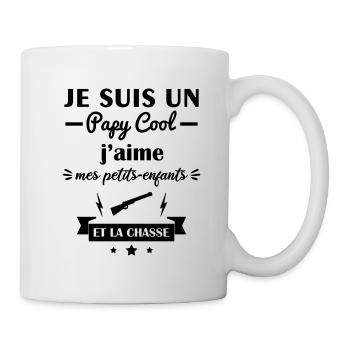Papy cool chasse, cadeau grand-père chasseur - Mug blanc - blanc - Droite