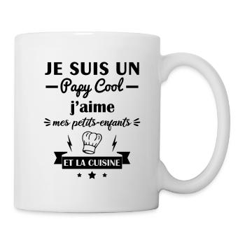 Papy cool cuisine, cadeau cuisinier, cadeau papi - Mug blanc - blanc - Droite