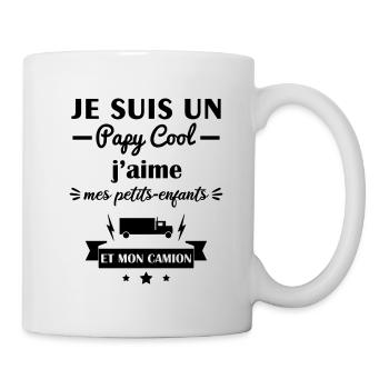 Papy cool camion, cadeau grand-père routier - Mug blanc - blanc - Droite
