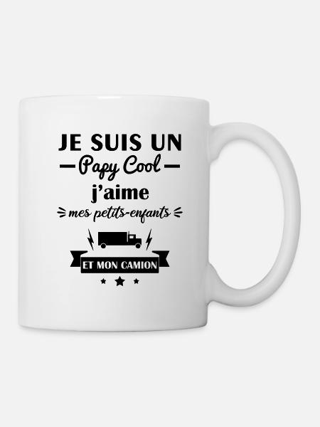 Papy cool camion, cadeau grand-père routier - Mug blanc - blanc