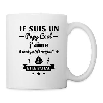 Papy cool bateau, cadeau grand-père capitaine - Mug blanc - blanc - Droite