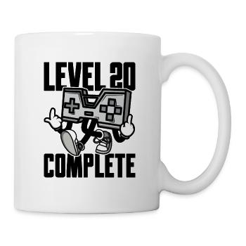Level 20 Complete Geburtstagsgeschenk 20 Jahre - Tasse - Weiß - Rechts