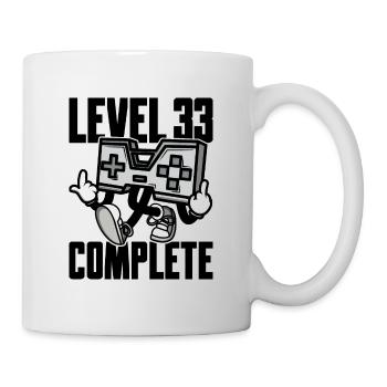 Level 33 Complete Geburtstagsgeschenk 33 Jahre - Tasse - Weiß - Rechts