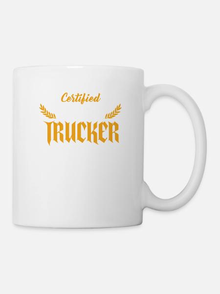 badass trucker spruch - Tasse - Weiß