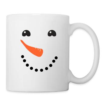 Schneemann Gesicht - Tasse - Weiß - Rechts