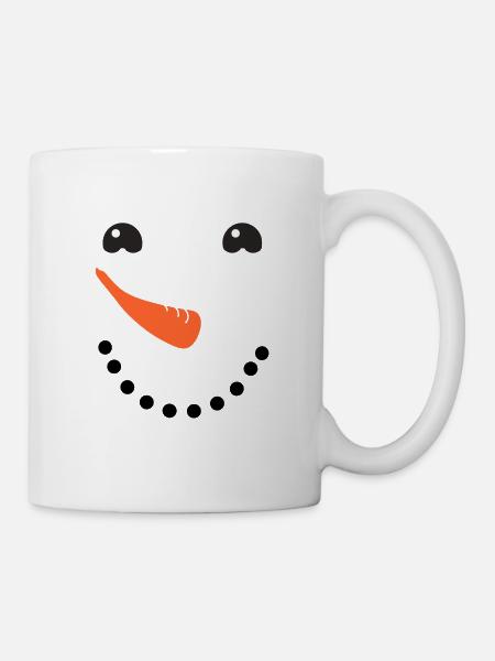 Schneemann Gesicht - Tasse - Weiß