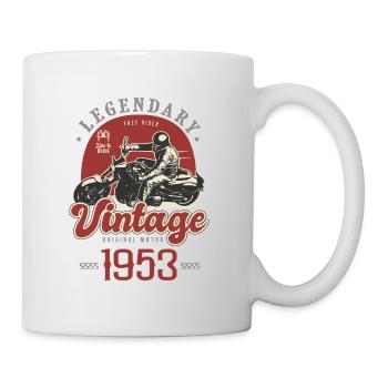 1953 Jubiläum 70 Jahre Vintage Biker Motorrad - Tasse - Weiß - Rechts