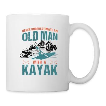 Never Underestimate An Old Man With A Kayak - Mug - white - Right