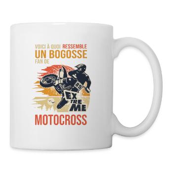 moto bogosse fan de motocross drôle motard biler - Mug blanc - blanc - Droite