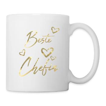 Beste Chefin - Tasse - Weiß - Rechts