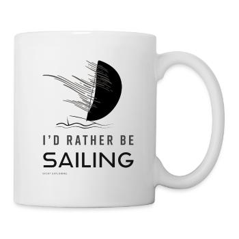 I`D LIEBER BE SAILING Sailing T-Shirt - Dunkelgrau - Tasse - Weiß - Rechts