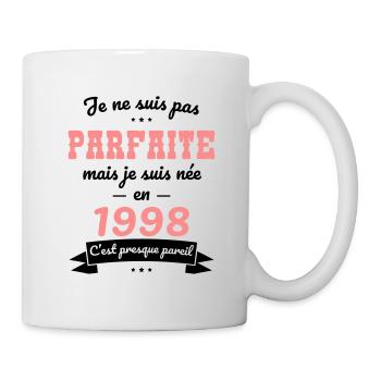 Anniversaire 25 ans - Pas parfaite née en 1998 - Mug blanc - blanc - Droite