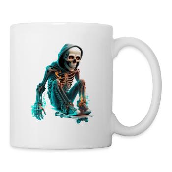 Skeleton Riding Skateboard - Mug - white - Right
