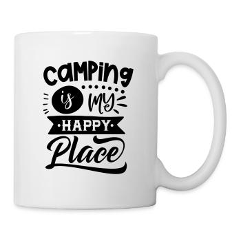 Camping is my happy place - Mug - white - Right