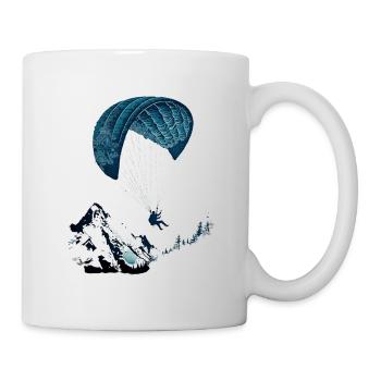 Action pur! Gleitschirmflieger in den Wolken - Tasse - Weiß - Rechts