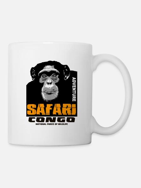 Kongo - Schimpanse - Tasse - Weiß