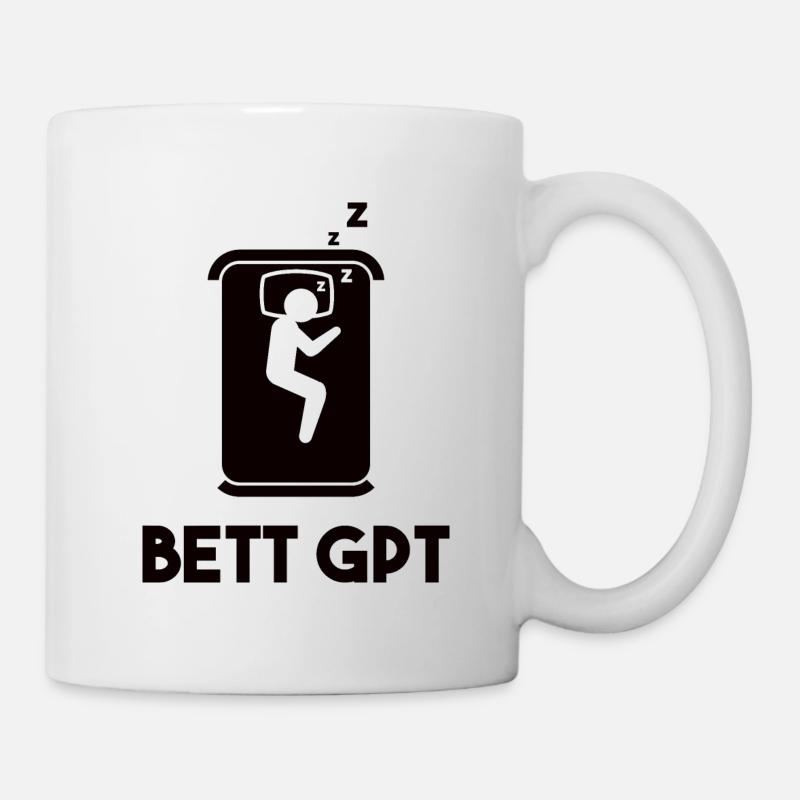 Bett GPT KI Geschenkidee - Tasse - Weiß