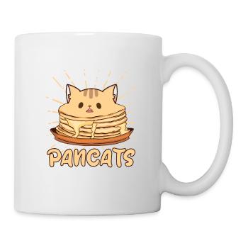 Pancats - lustiges Pancake Katzen Design - Tasse - Weiß - Rechts