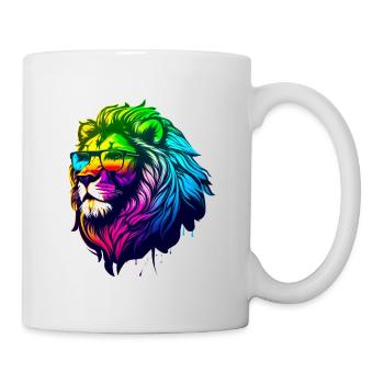 Lion à lunette - Mug blanc - blanc - Droite