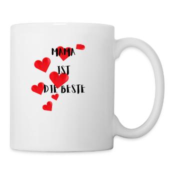 Muttertag - Mama ist die Beste Herzen - Tasse - Weiß - Rechts