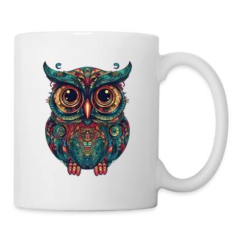 Beautiful owl with big eyes - Mug - white - Right