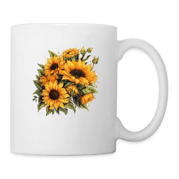 Jaune Tournesols fleurs d’été Floral - Mug blanc - blanc - Droite
