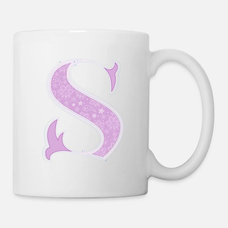Bogstav S - Mugg - vit