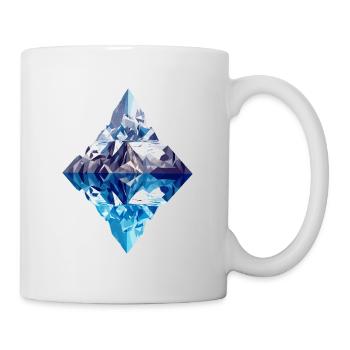 Montagne Low Poly Abstrait avec réflexion dans l’eau - Mug blanc - blanc - Droite