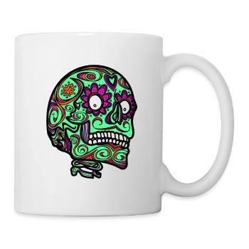 Mexican skull - colorful - Mug - white - Right