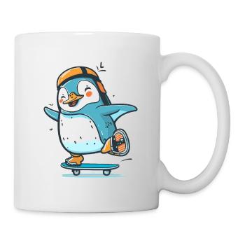 Gleiten Sie mit diesem Pinguin - Tasse - Weiß - Rechts
