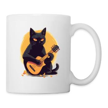 Musician Black Cat Guitarist Bombay Cats - Mug - white - Right