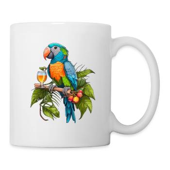 Fête des perroquets - Mug blanc - blanc - Droite