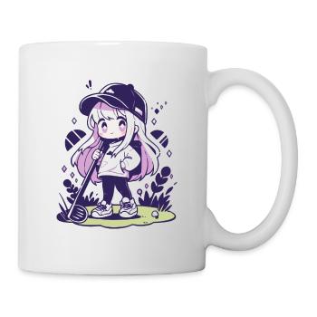 Golf Mädchen Sportliches Golf für Golfliebhaber - Tasse - Weiß - Rechts