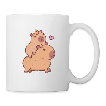 Cute Baby Capybara Hitching A Ride - Mug - white - Right