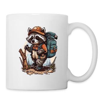 Les aventures de randonnée des ratons laveurs - Mug blanc - blanc - Droite