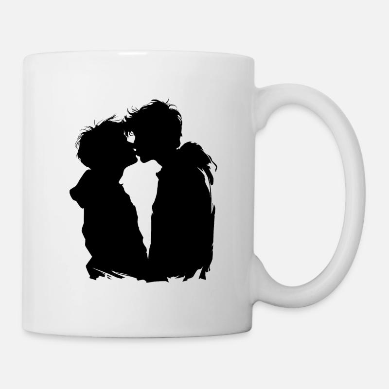 Küssen - Tasse - Weiß