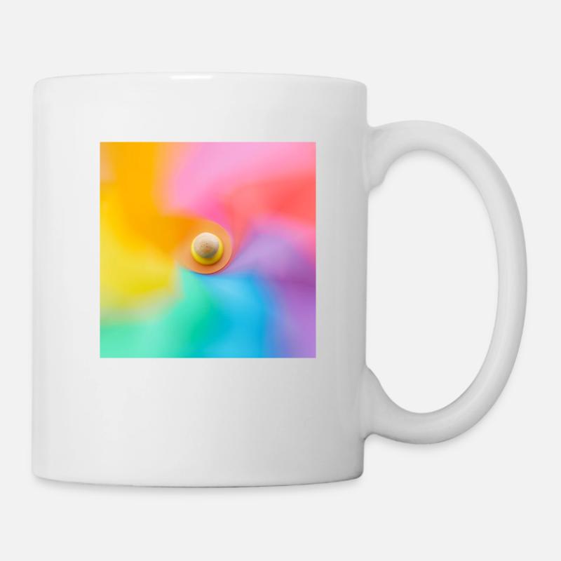Windmühle in Regenbogenfarben verschwommen - Tasse - Weiß