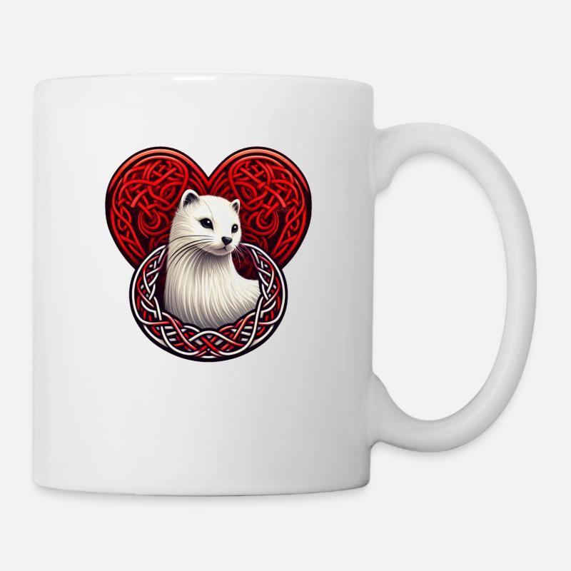 Coeur hermine delicate de bretagne - Mug blanc - blanc