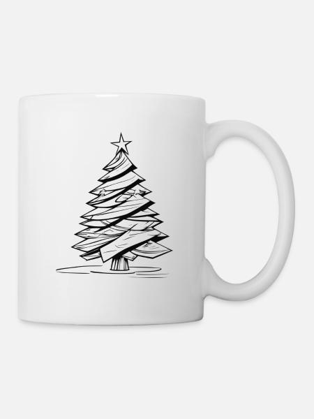 Weihnachtsbaum Abstrakt Weihnachtsgeschenk 2023 - Tasse - Weiß