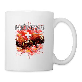 Fighting cow, Swiss herens cow - Mug - white - Right