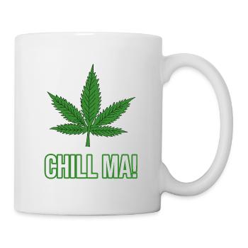 Hanfblatt Chill ma Cannabis Kiffen - Tasse - Weiß - Rechts