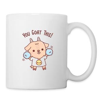 Niedliche Ziege Cheerleader Sie Ziege dieses Wortspiel lustig - Tasse - Weiß - Rechts