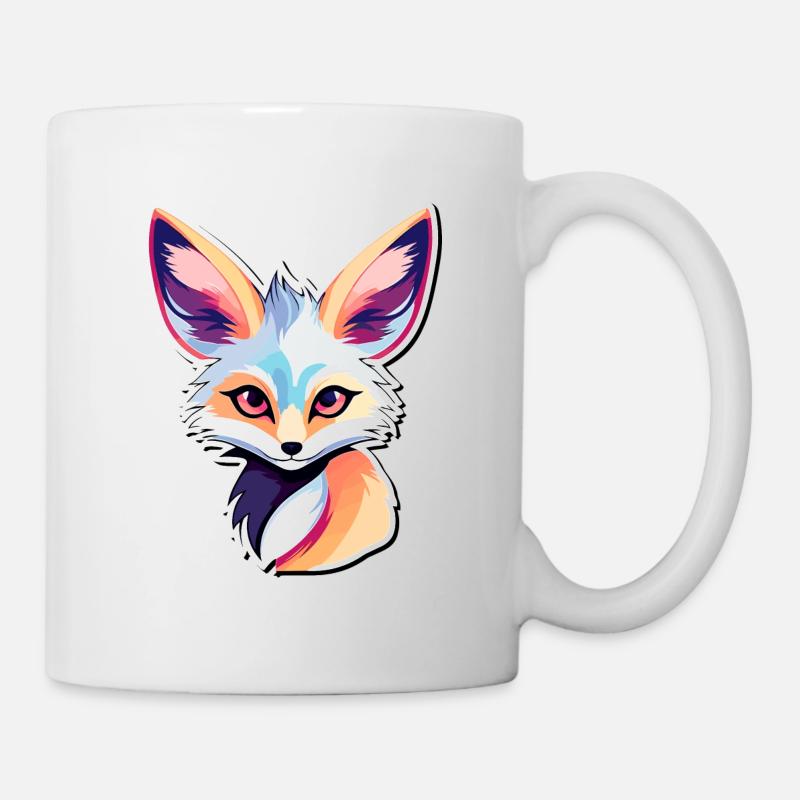 Wüstenfuchs Fennek Zeichnung - Tasse - Weiß