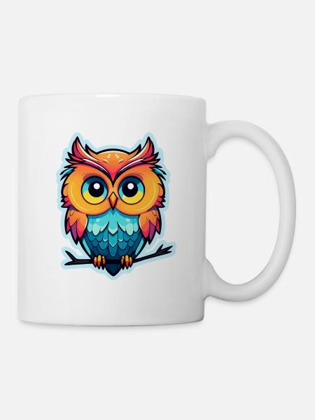 Eule Illustration - Tasse - Weiß
