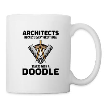 Architekt kritzelt Innenarchitektur Innovation Lustig - Tasse - Weiß - Rechts