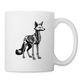 Fuchs Skelett Illustration - Tasse - Weiß - Rechts