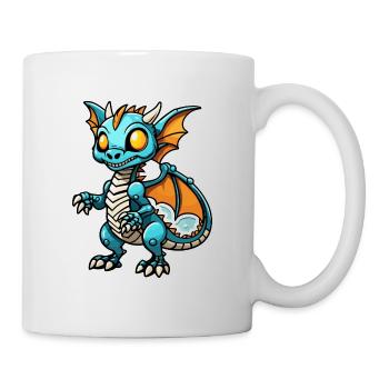 Cute Dragon Skeleton Illustration - Mug - white - Right