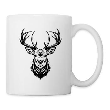 Hirsch - Tasse - Weiß - Rechts