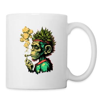 Tête de désherbant singe - Mug blanc - blanc - Droite